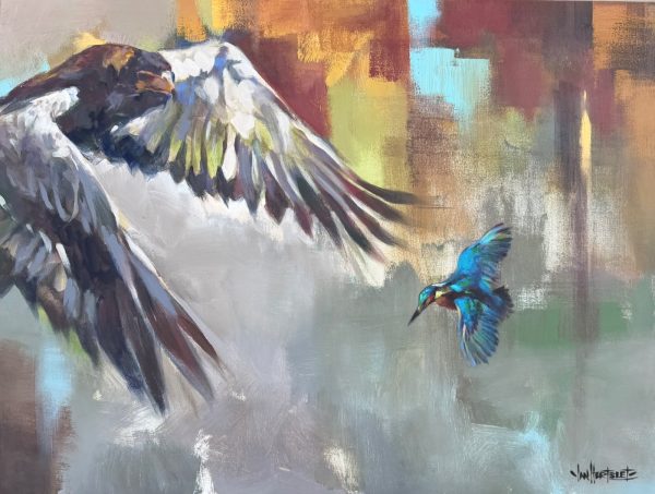 Falcon and hummingbird