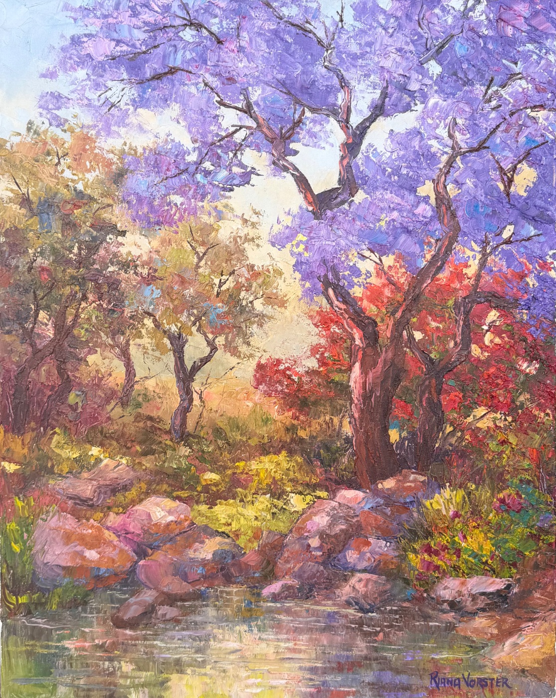 Jacaranda pond by Riana Vorster