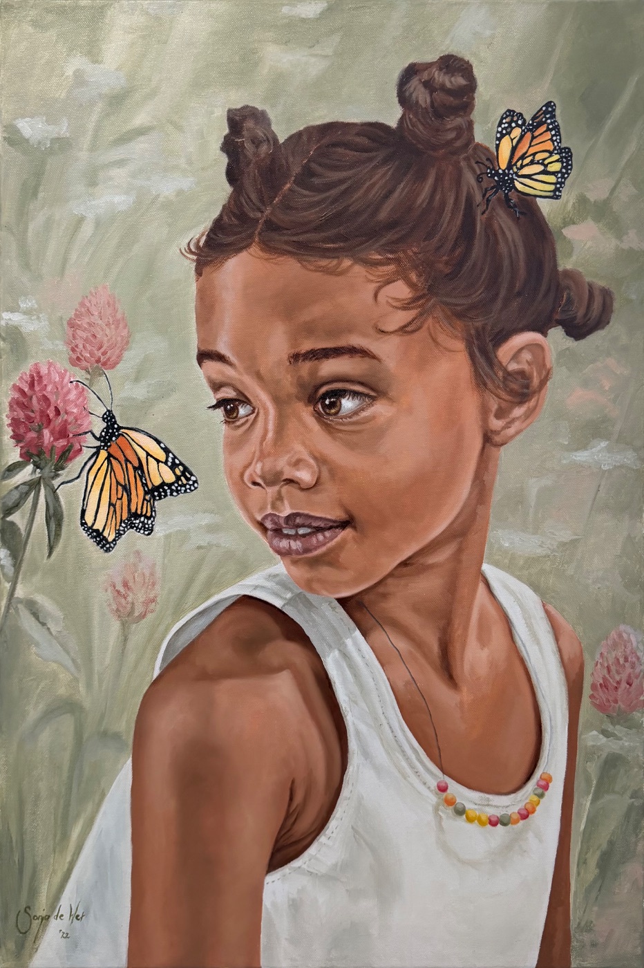 Girl with butterflies by Sonja de Wet