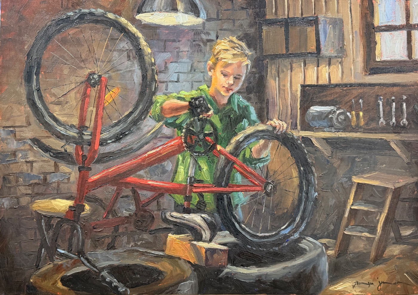 Bicycle boy by Tanya Jansen