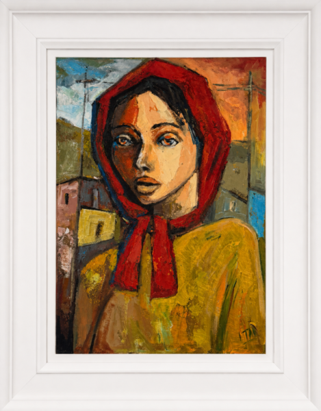 Lady with red head band