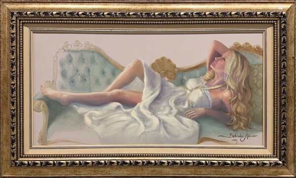 Lady laying on couch