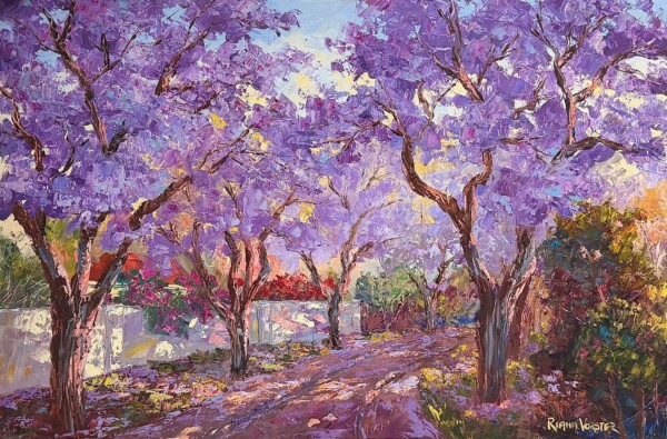 Jacarandas, road curving