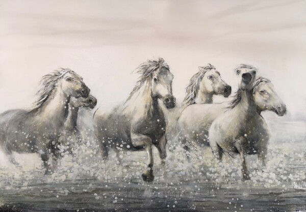 Horses running