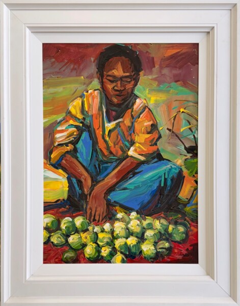Man sitting with vegetables