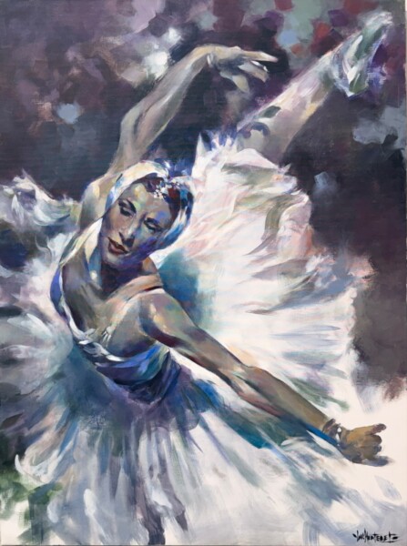 Ballerina, white dress dancing