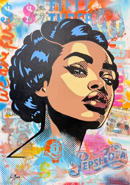 Lady, black hair (Pepsi-Cola)
