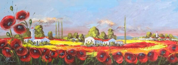 Poppies, landscape