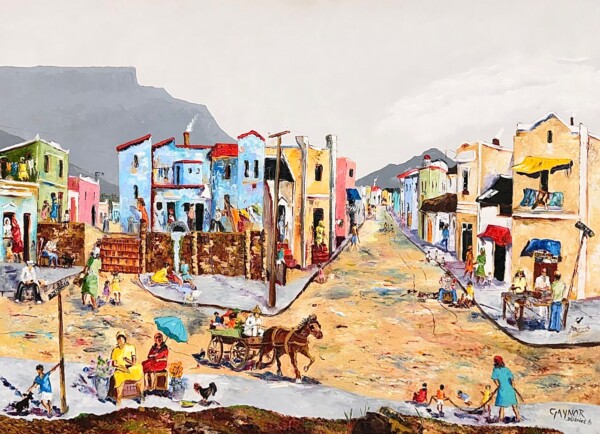 Town, donkey cart